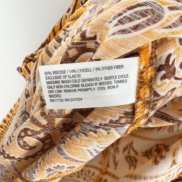 Knox Rose Womens Boho Knot Front Midi Dress Large Orange Brown Print - Picture 9 of 12